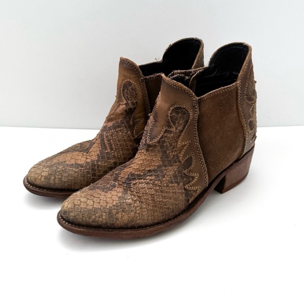 Liberty Black Uma Python Embossed Leather Suede C… - image 3